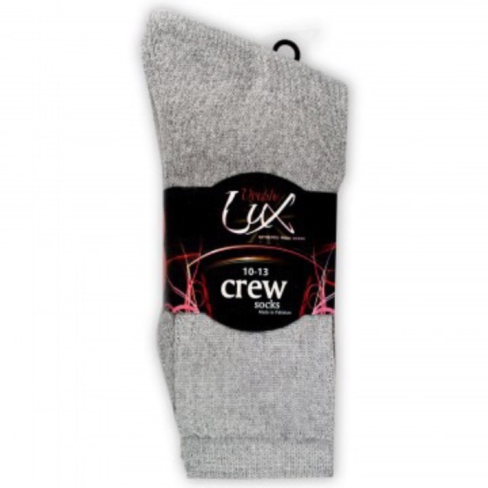 🔴 3 Pack Men’s Crew Sports Socks - Gray (Long)